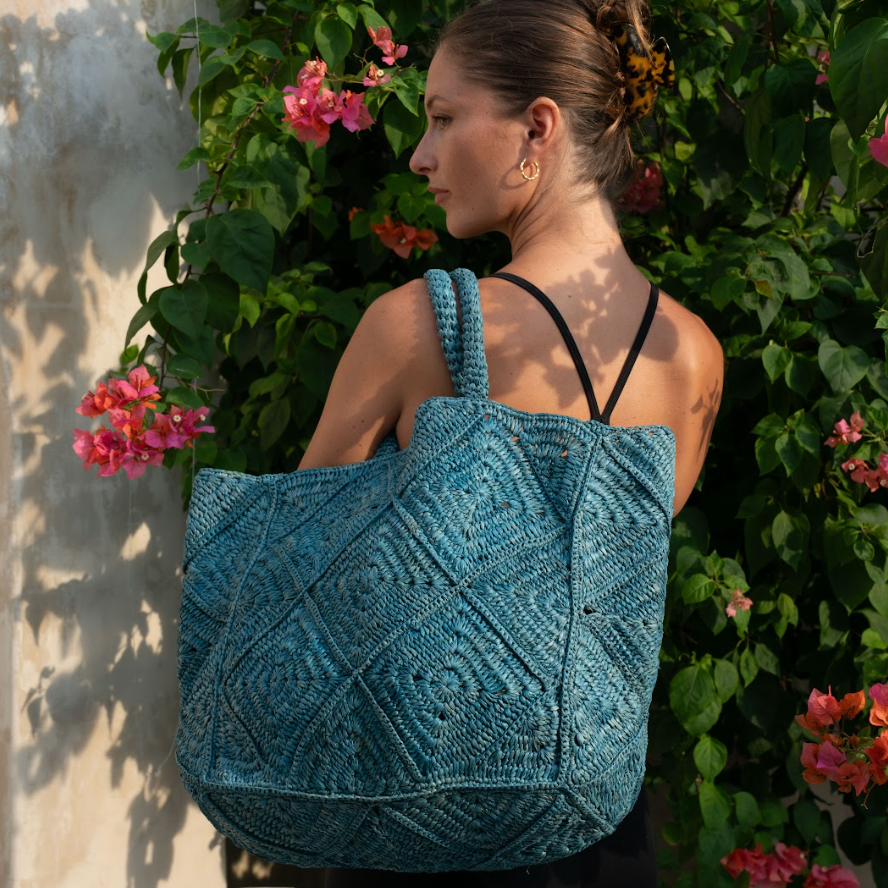 Nico Raffia Tote Bag