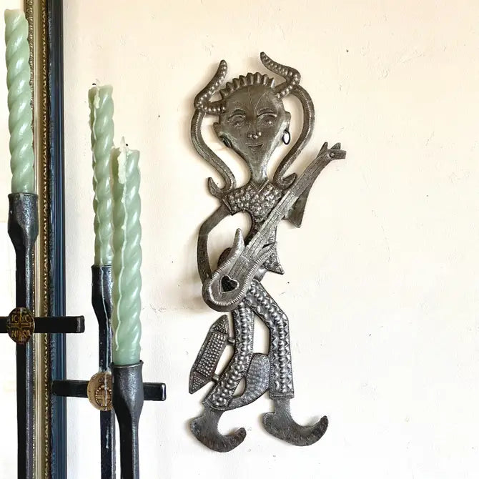 Boy with Guitar, Haitian Fair Trade, Metal Wall Art 6