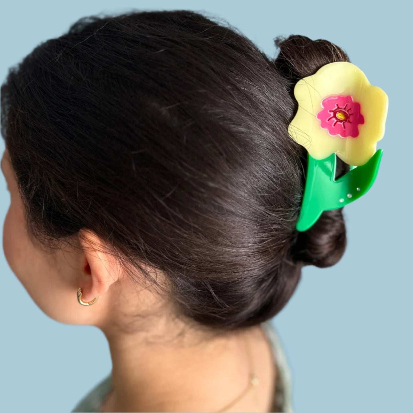 Neon Yellow Flower Hair Claw