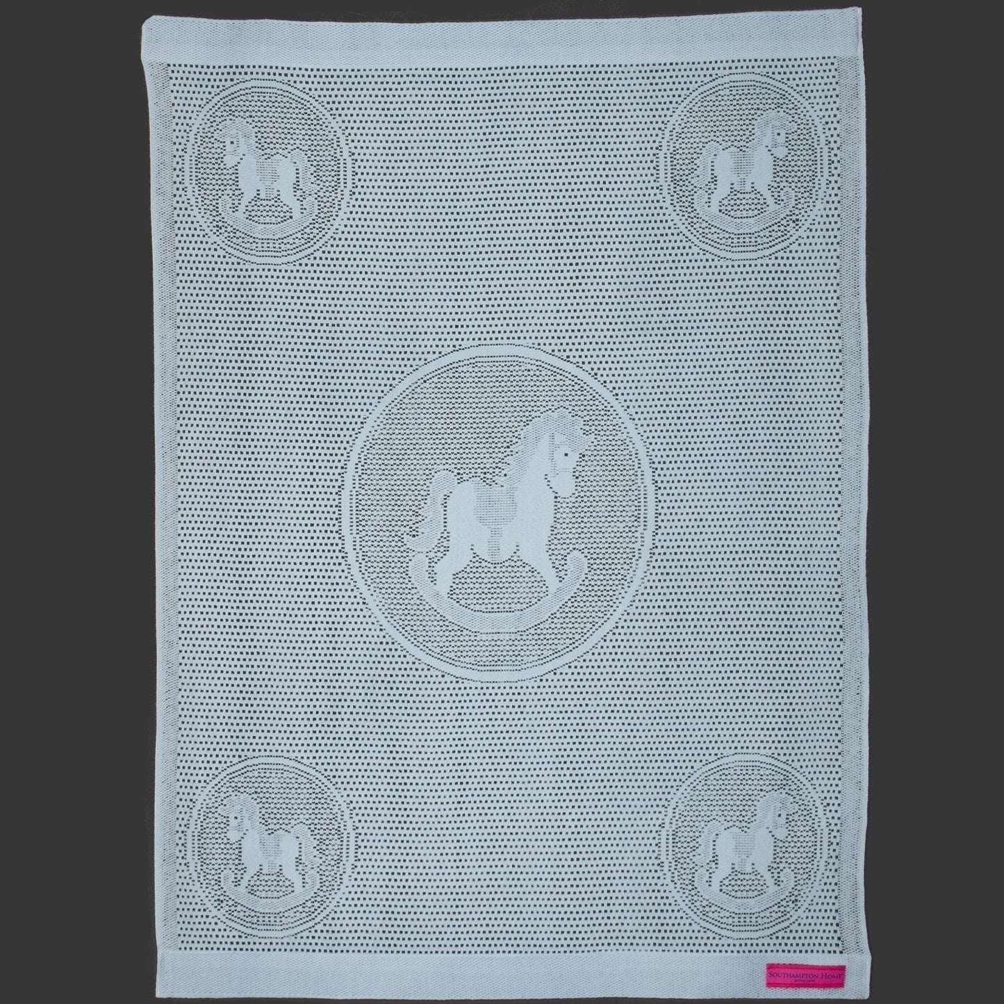 Southampton Home Lace Weave Rocking Horse Baby Blanket - Blue