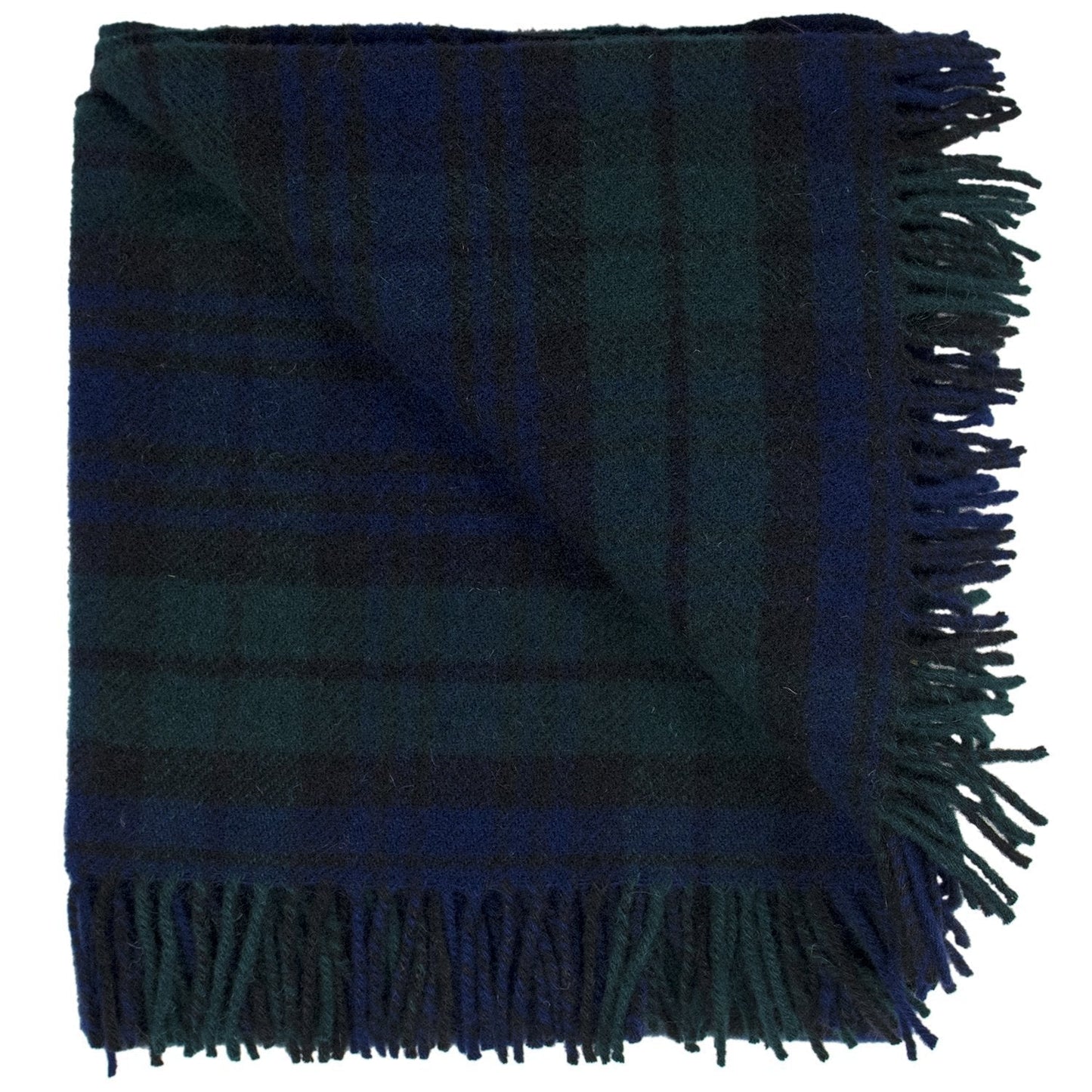 Highland Tweeds Pure New Wool Fluffy Throw - Black Watch