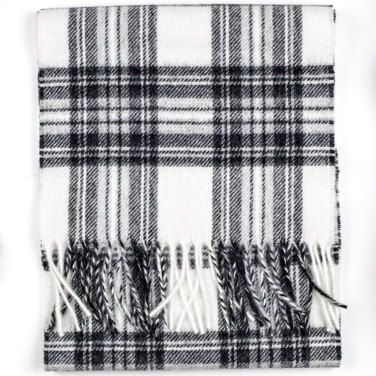 Merino Lambswool Tartan Scarf - Dress Grey Stewart