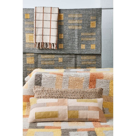 Shale Handloom Cotton Large Lumbar Pillow