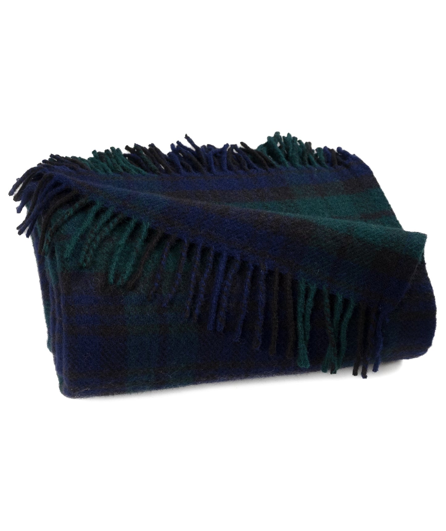 Highland Tweeds Pure New Wool Fluffy Throw - Black Watch