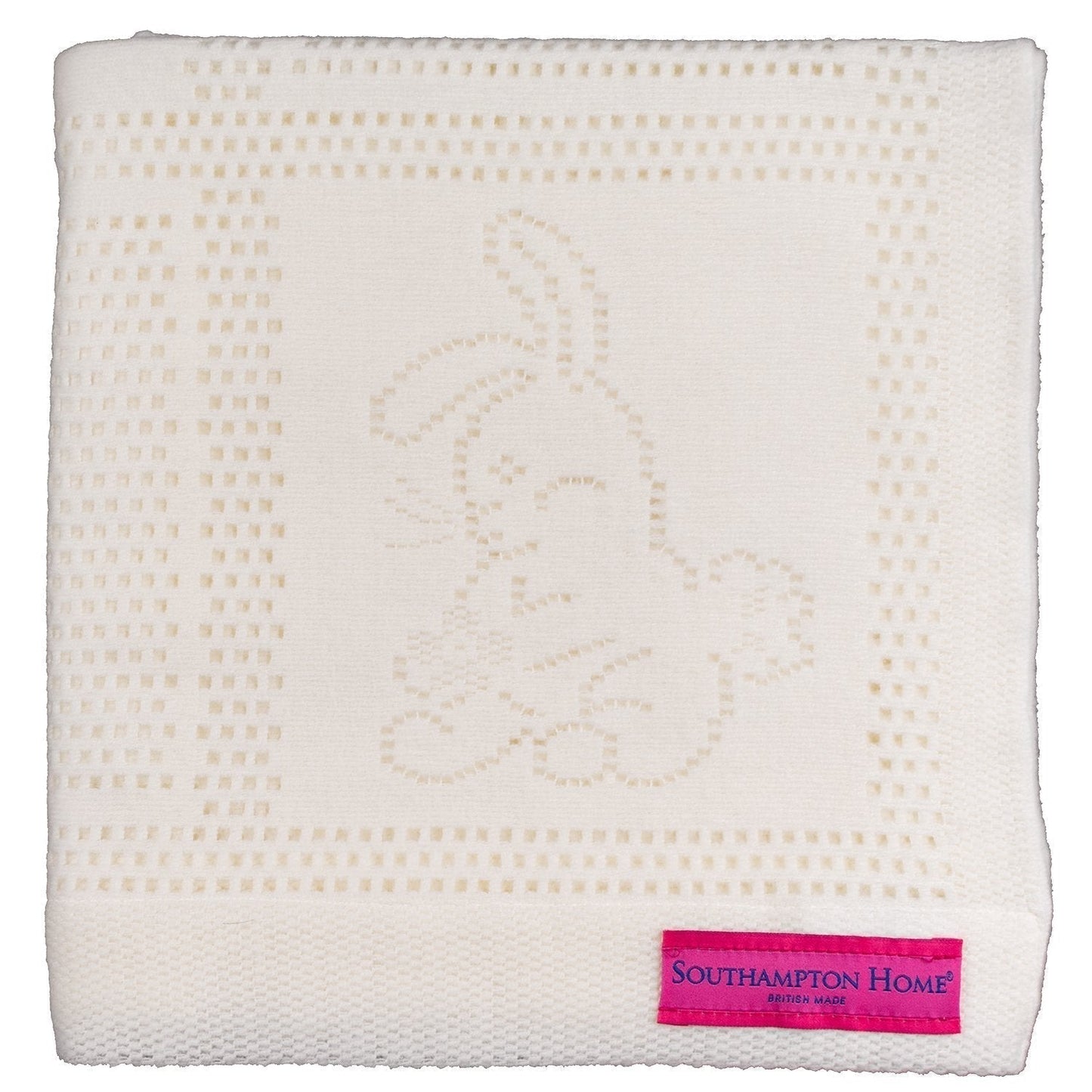 Southampton Home Lace Weave Bunny Baby Blanket - Ivory