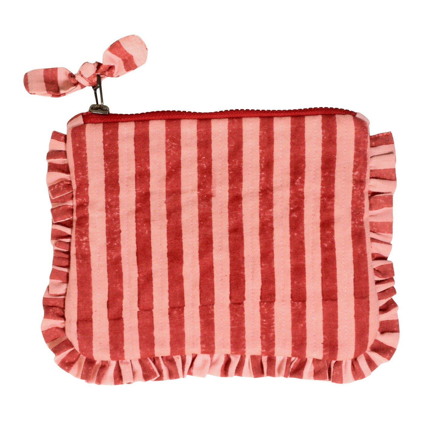 Quilted Cotton Travel Pouch with Frill Detail
