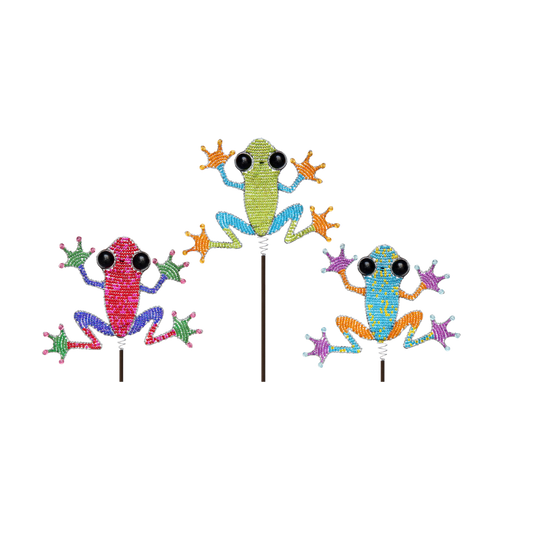 Frog Garden Stake, Asst (Set of 3)