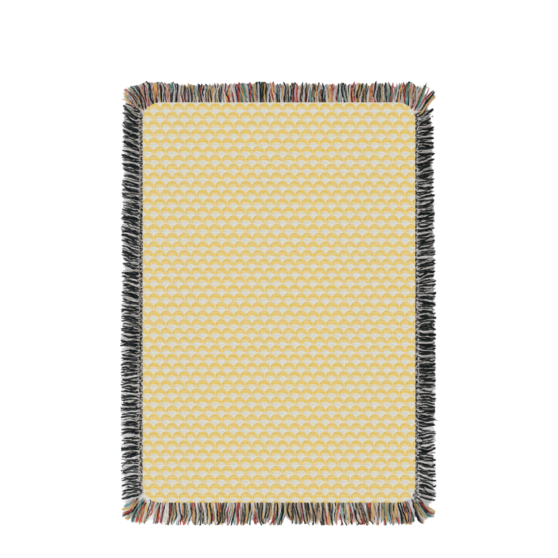 Yellow Scallop Jacquard Woven Throw