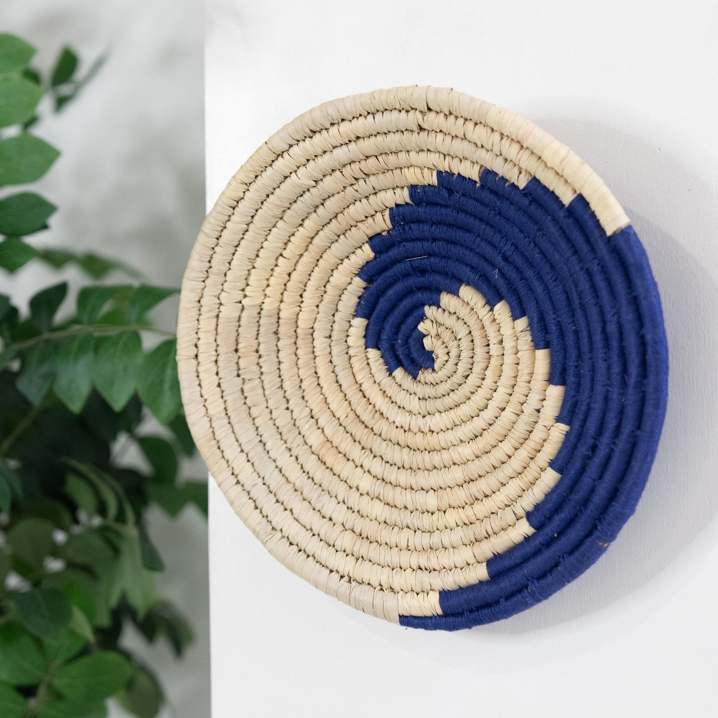 Wall Basket Blue Swirl