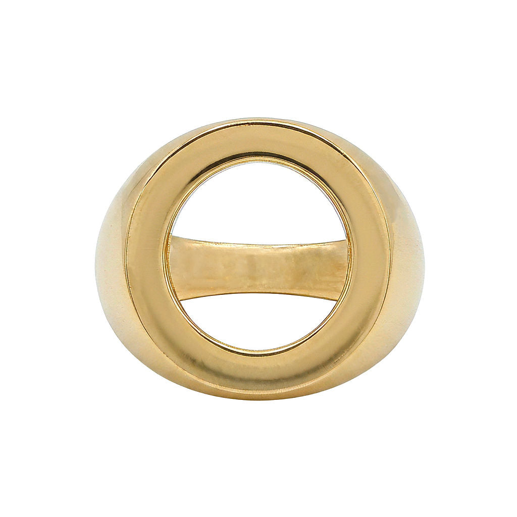 Unique Hollow Signet Ring | Kasa Statement Brass Jewelry