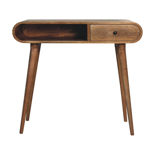 Solid Wood Curved Writing Desk
