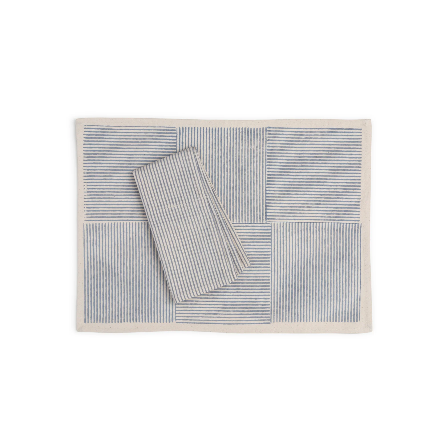 Hand Block Printed Cotton Placemats | 14″ × 20″ | Set of 4 | Fair Trade | FIELDLINE