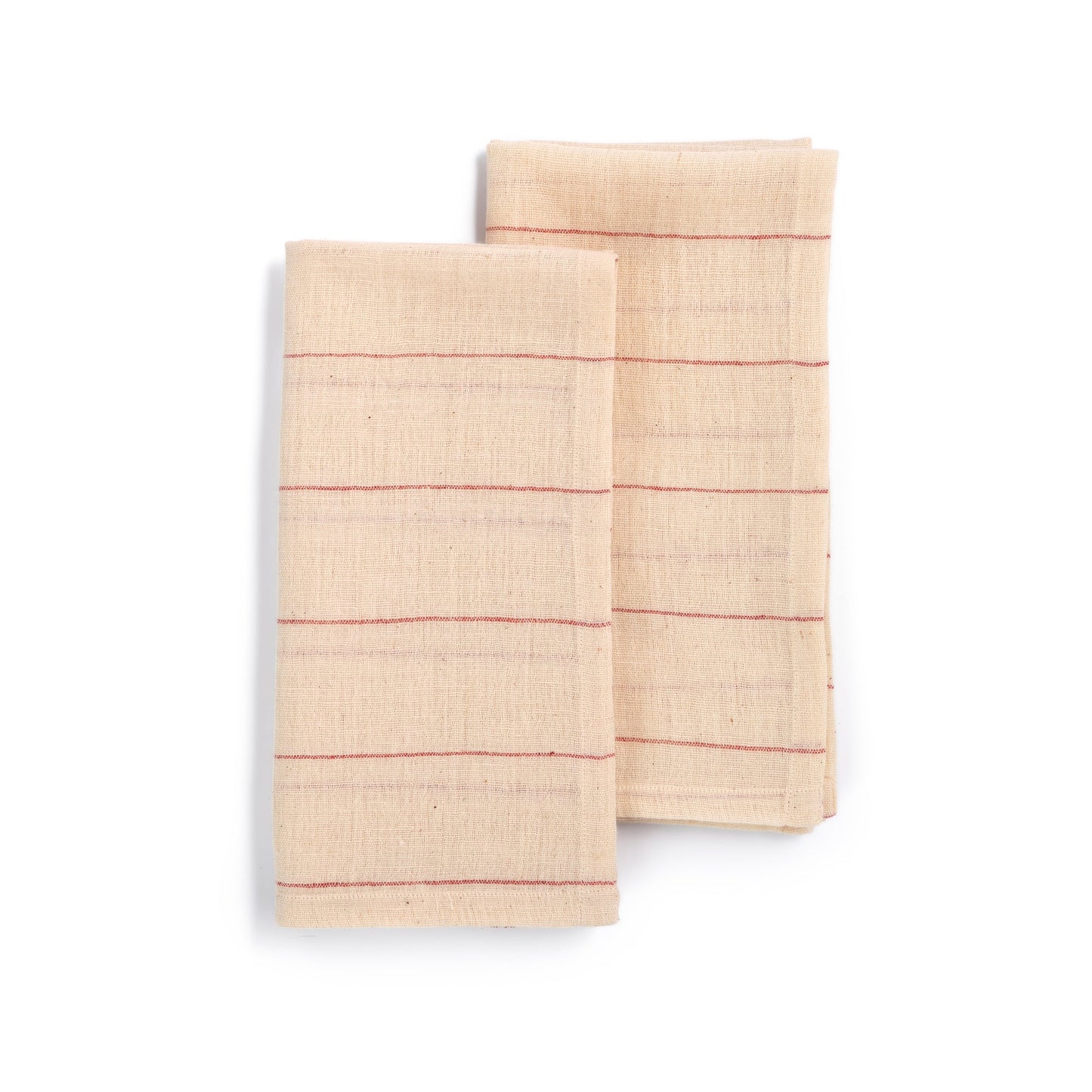 Handwoven Organic Cotton Napkins, Set of 2 | 20" × 20" | Fair Trade | Believe