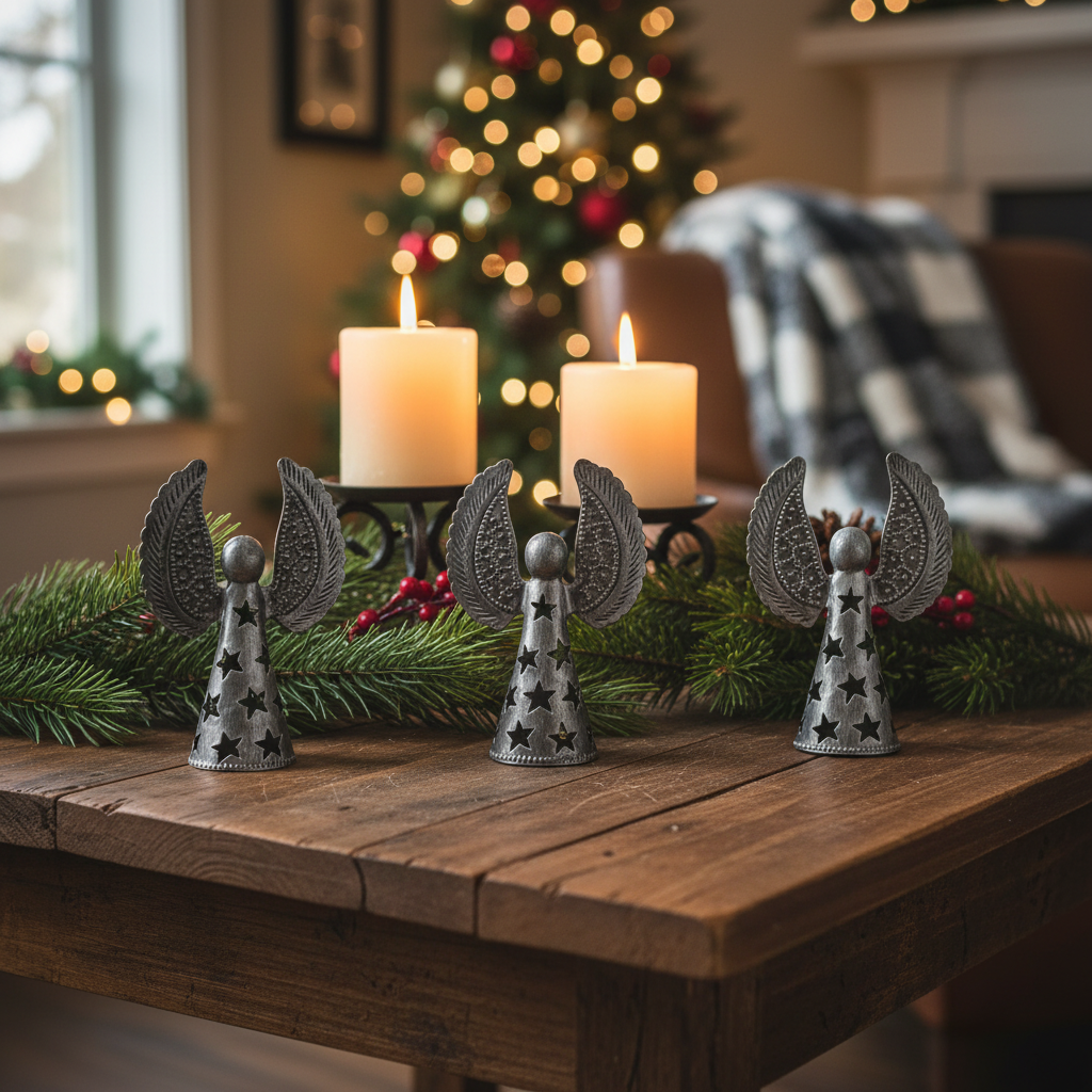 Mini Unpainted Angels with Upswept Wings Set (Set of 4)