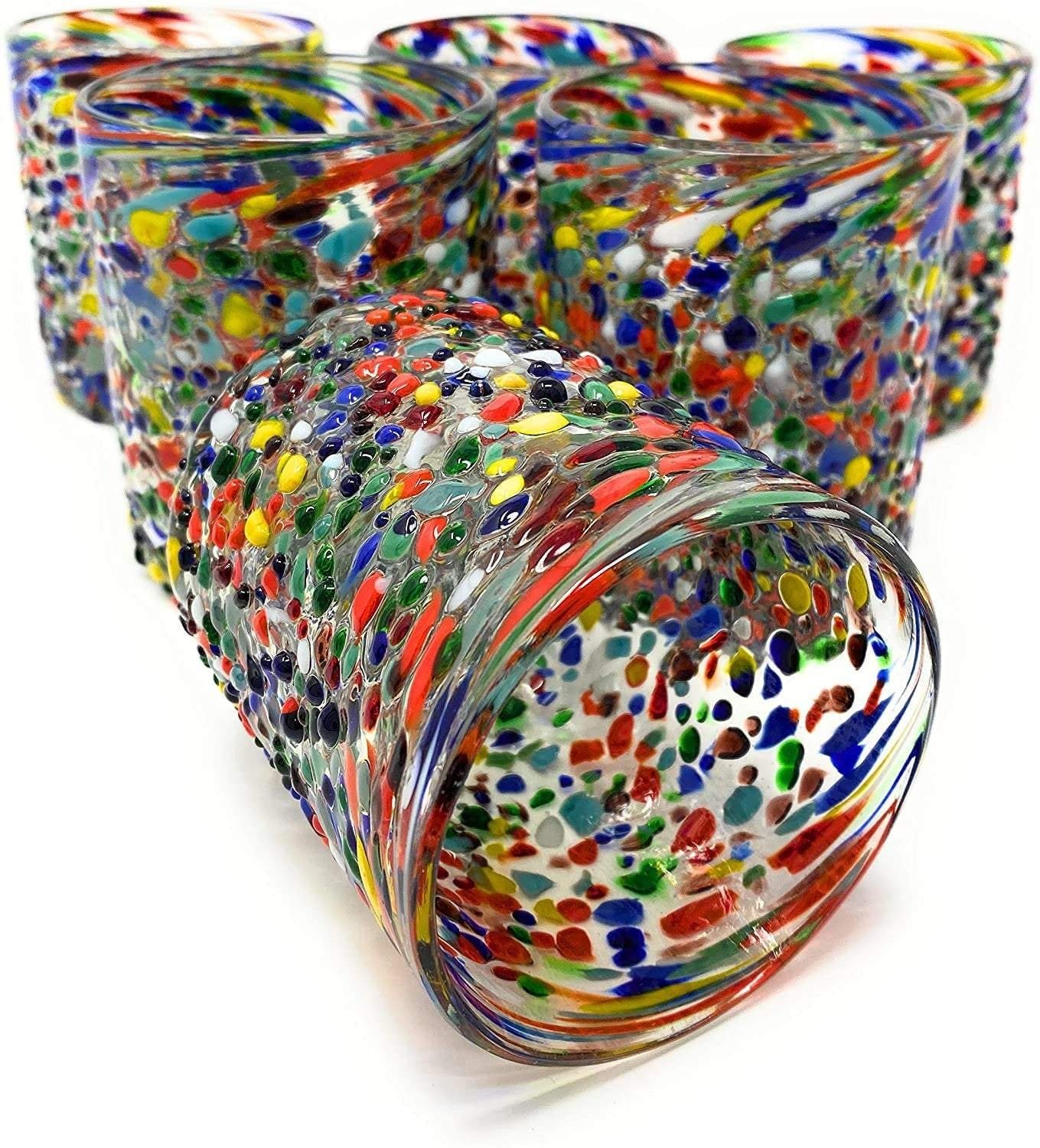 Confetti Rock Tumbler Glasses - Set of 6