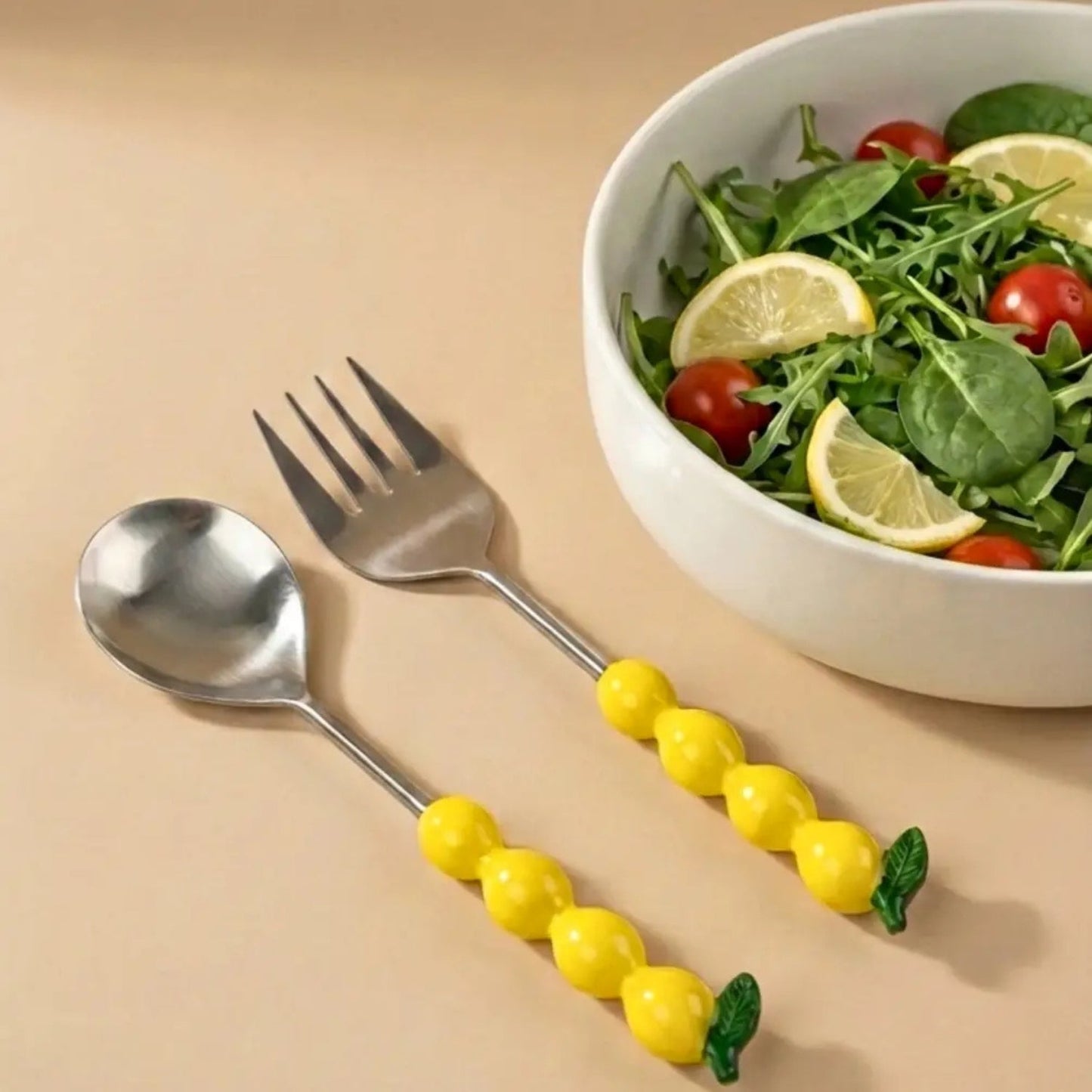 S/2 Salad Server with Lemon Handle