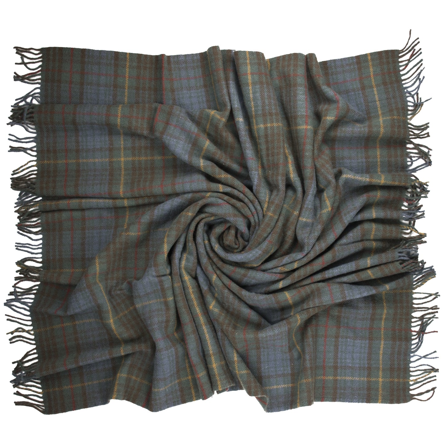 Highland Tweeds New Wool Fluffy Throw - Antique Hunting Stewart