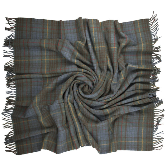 Highland Tweeds New Wool Fluffy Throw - Antique Hunting Stewart