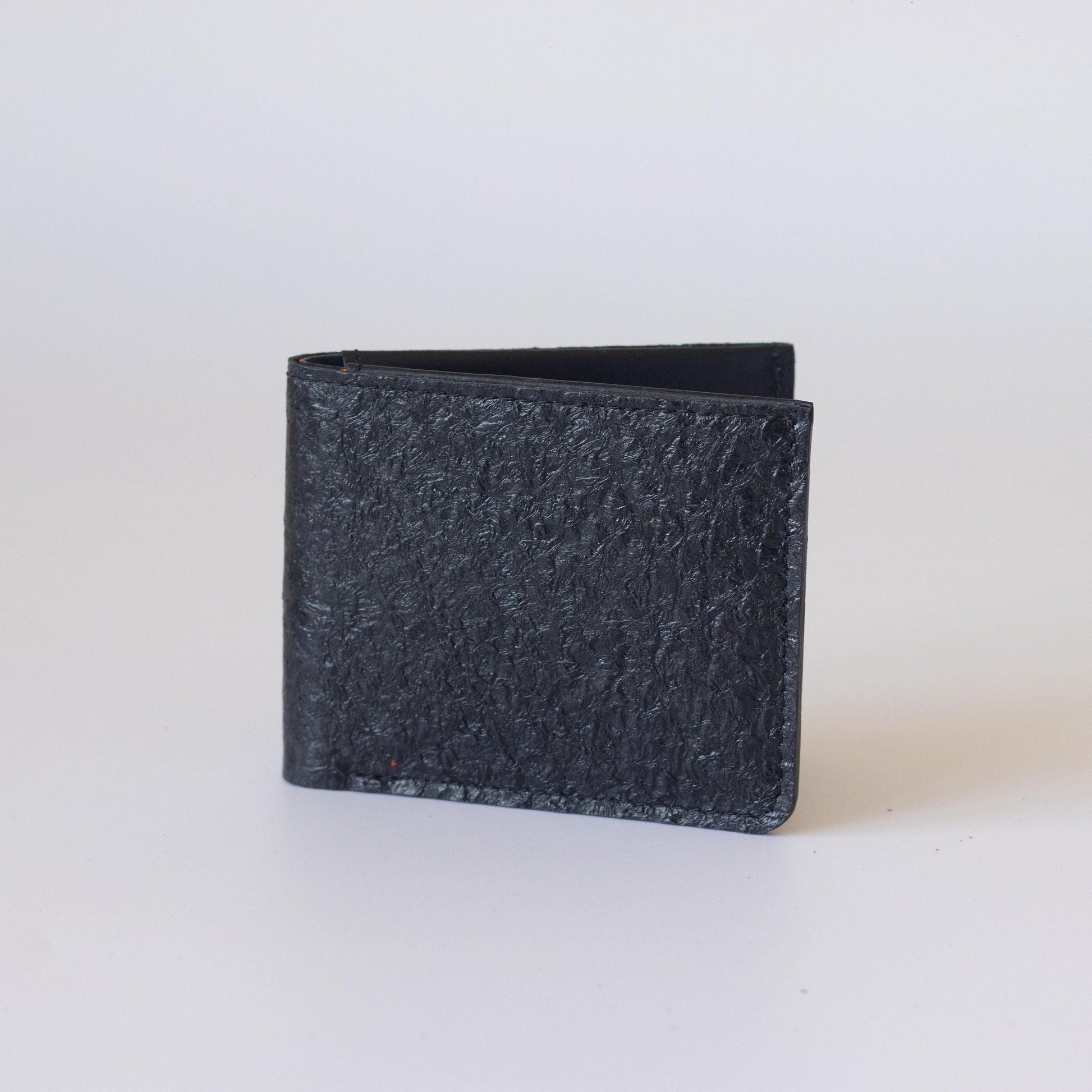Tan Standard Fish Leather Wallet #color_black