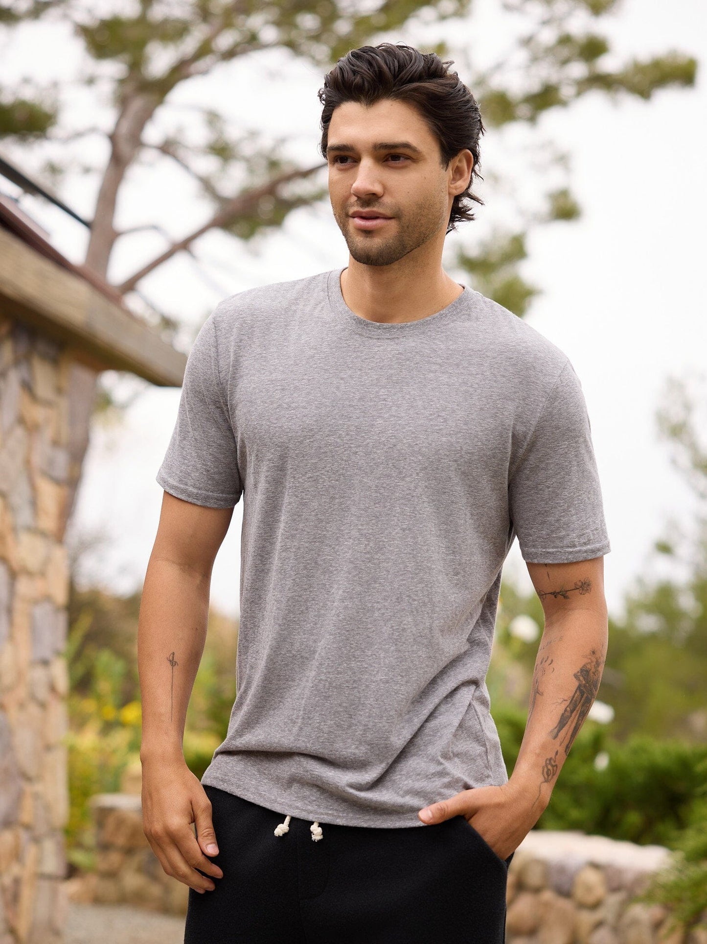 Men's Core Triblend Jersey Crew Neck Tee