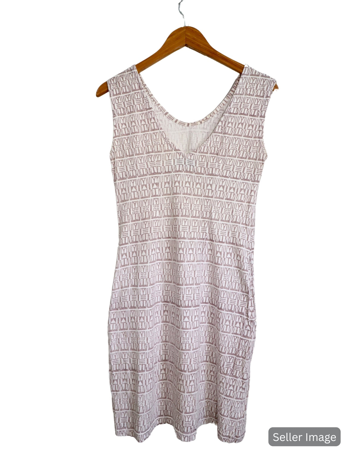 Geo Mauve Organic Dress : Pre-Loved