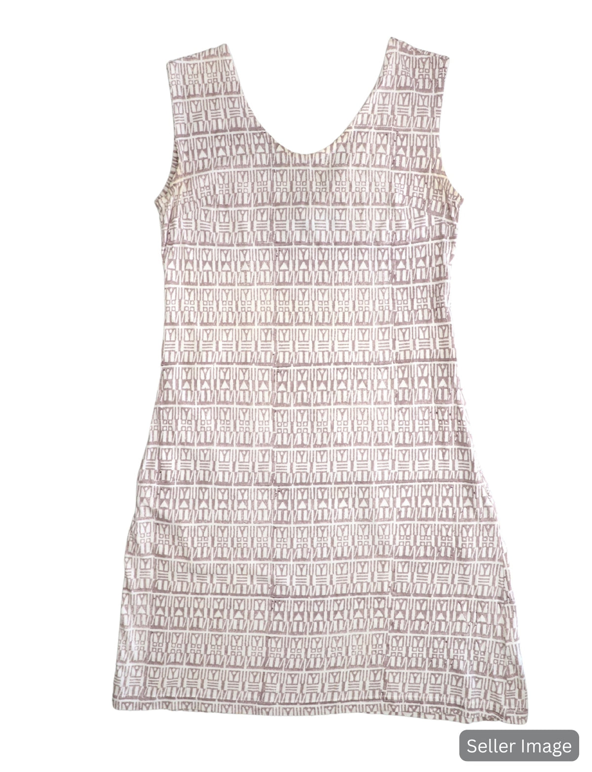 Geo Mauve Organic Dress : Pre-Loved