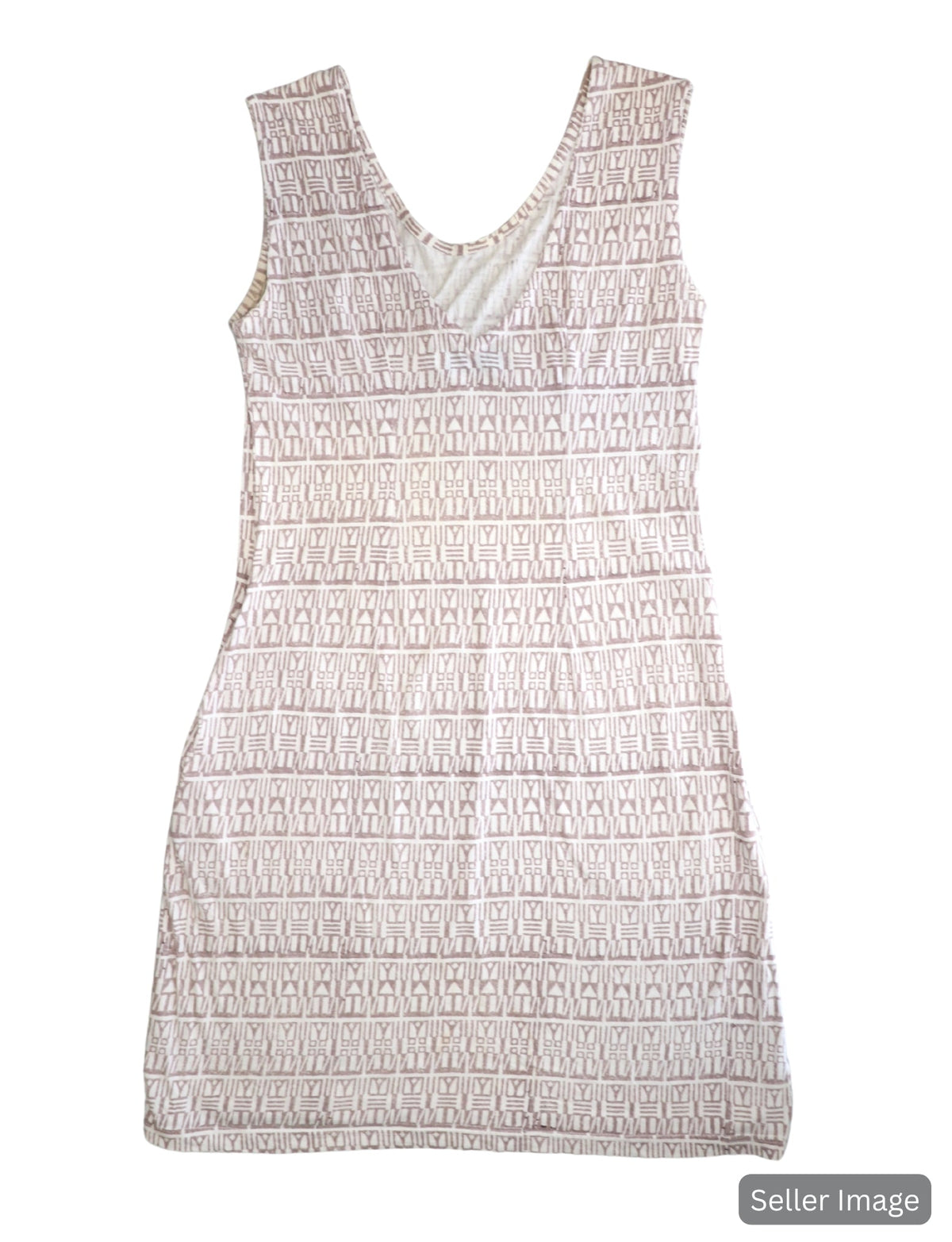 Geo Mauve Organic Dress : Pre-Loved
