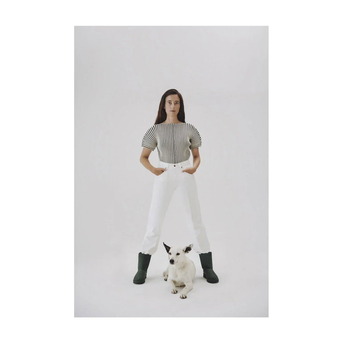 Green faux fur vegan snow boots