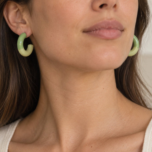 Mint Green Ombre Hoop Earrings