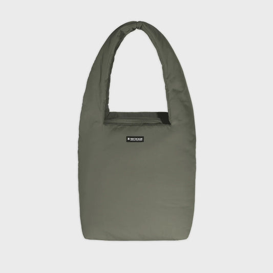 Grey vegan tote bag with pouch sustainable accessory