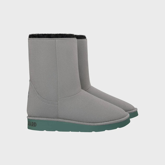 Grey green sole ugg-like boots – vegan and stylish
