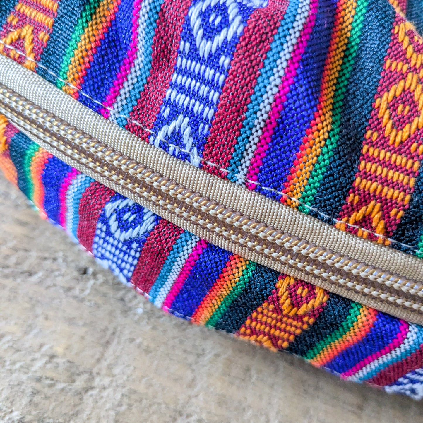 Round meditation cushion cover with strap, yoga bolster pillowcase handmade in Nepal