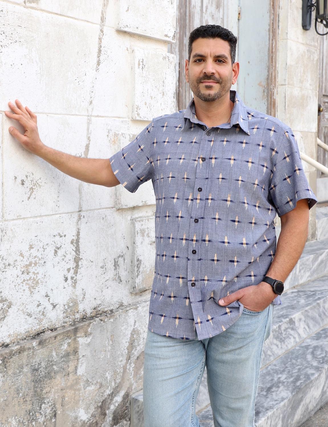 Heritage Ikat Organic Cotton Men's Button Down Shirt