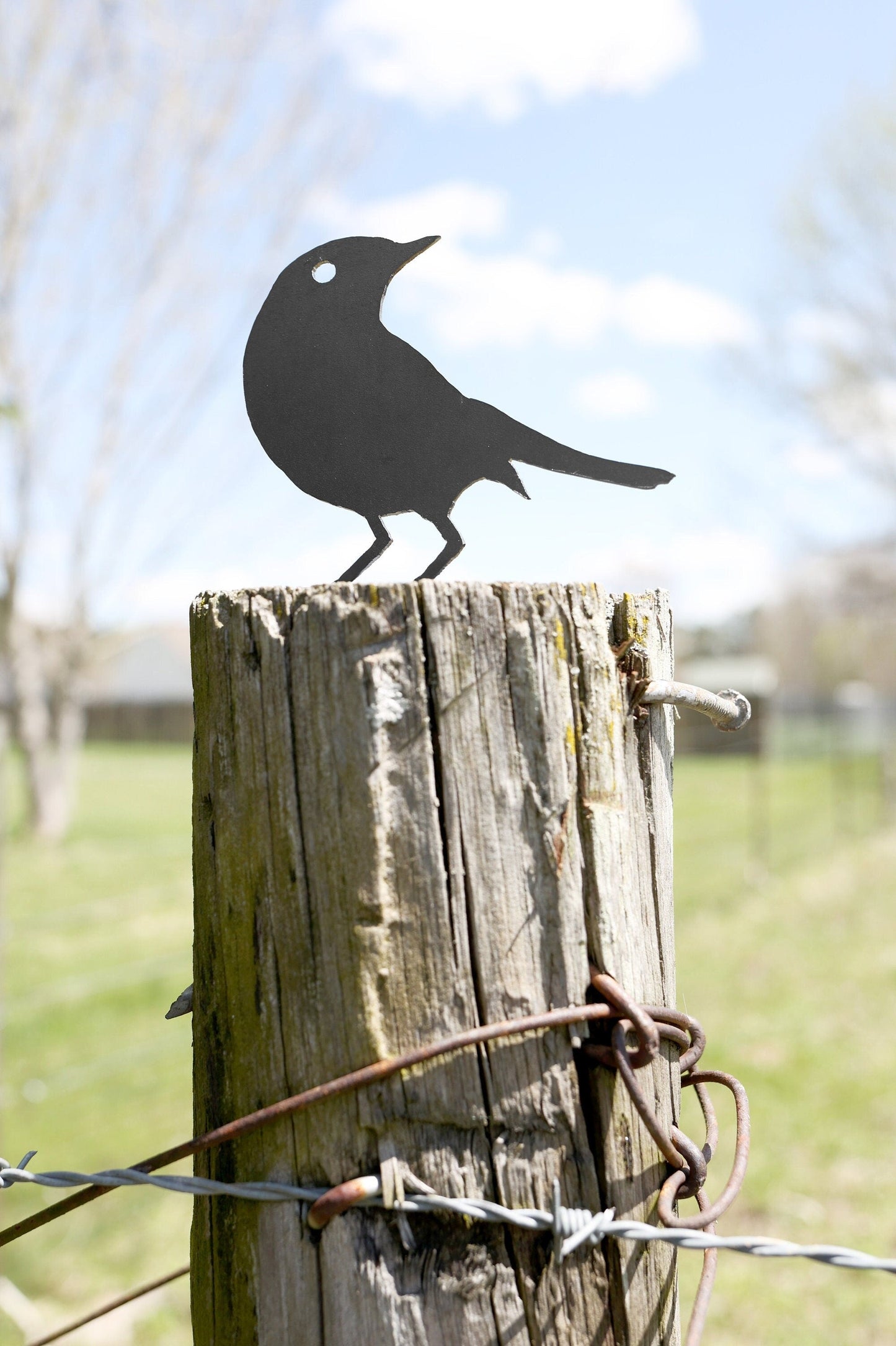 Metal Bird Statue - Sparrow Decor