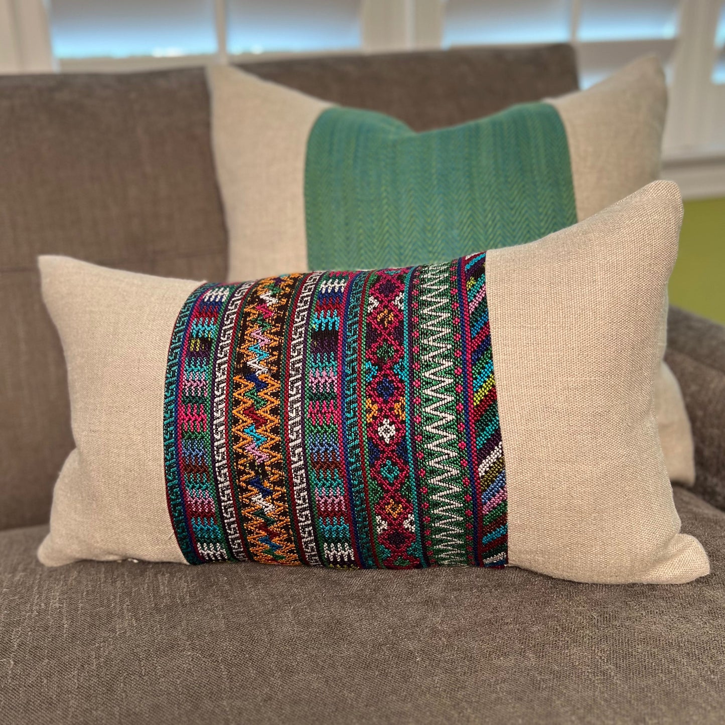 Huipil & Hemp Throw Pillow Cover