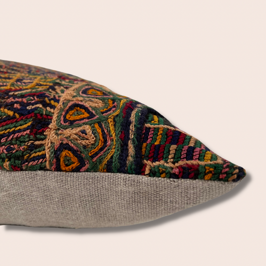 Huipil & Hemp Throw Pillow Cover