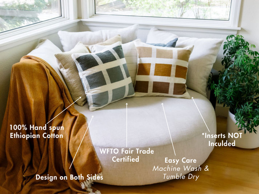 Karé Handwoven Ethiopian Cotton Throw Pillow Cover