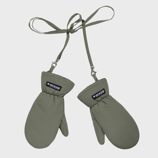 Khaki green recycled vegan warm gloves eco friendly accessory