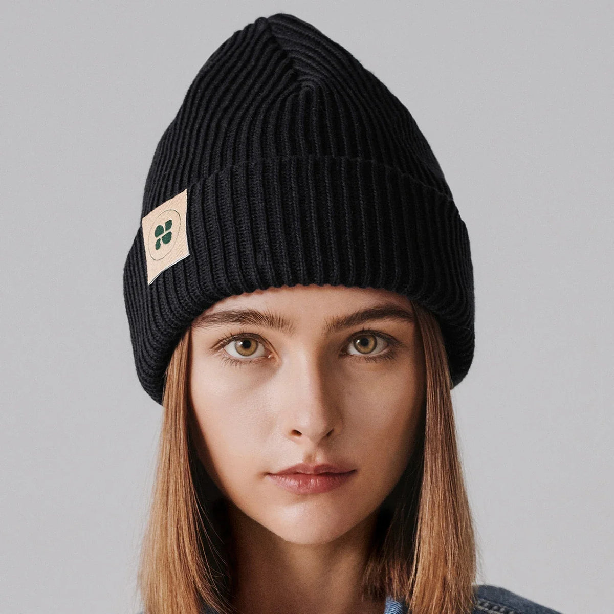 Knit black beanie – warm and cozy winter hat