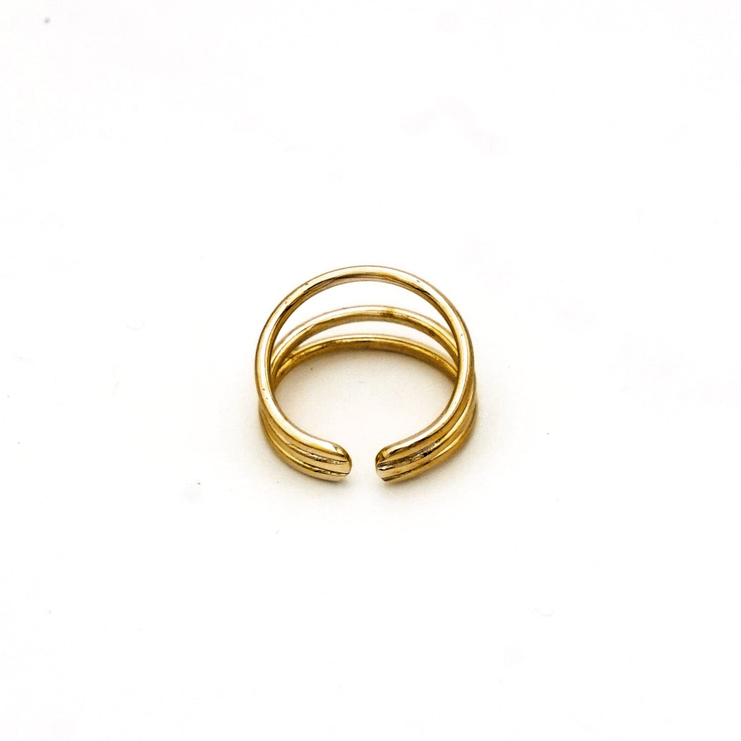 Brass Open Tripple-Stacked Ring | Lana Ecodunia