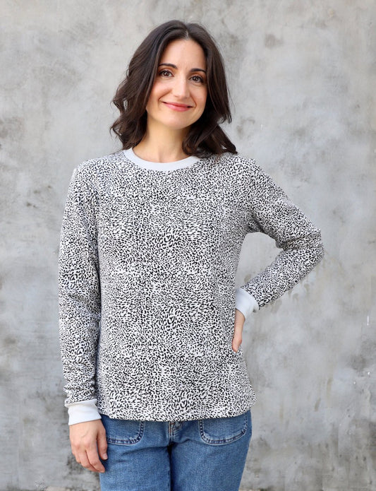 Leopard Print Organic Fleece Sweater