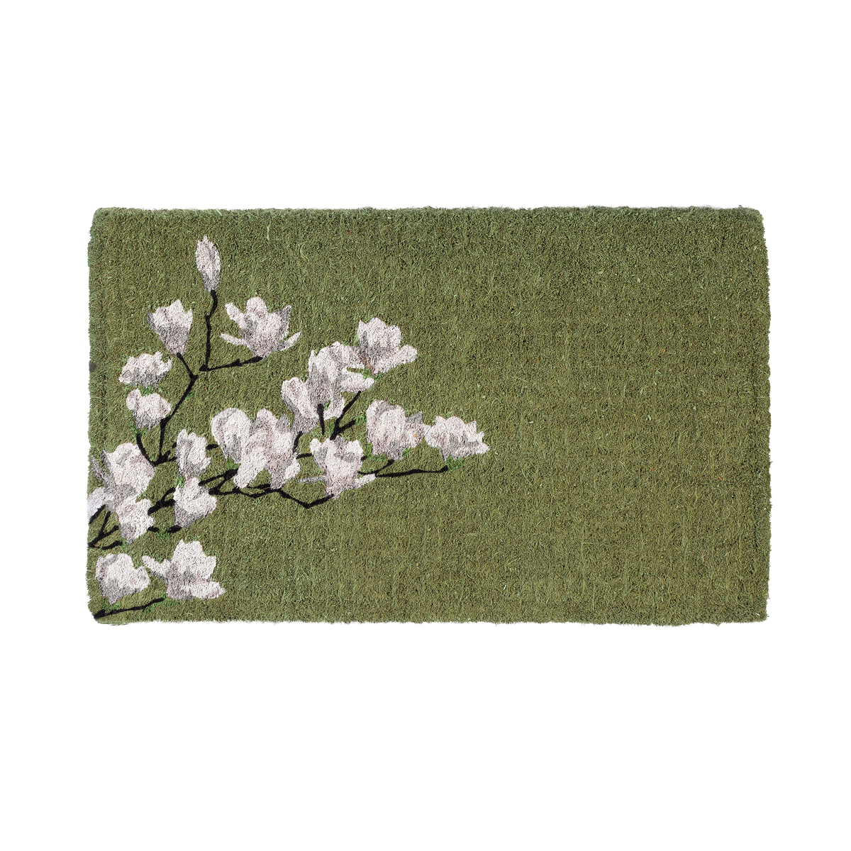 Magnolia Branch - Green Coir Doormat