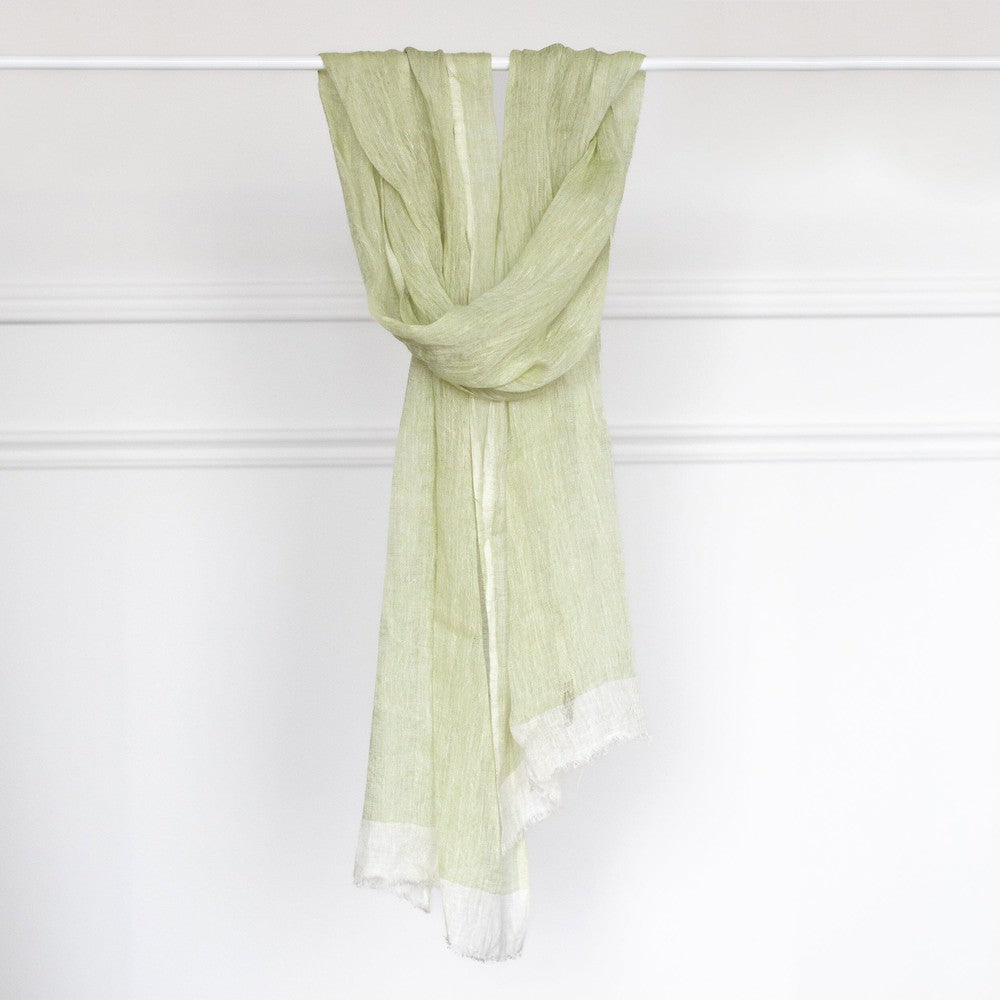 Mariam linen scarf sabahar Lime 
