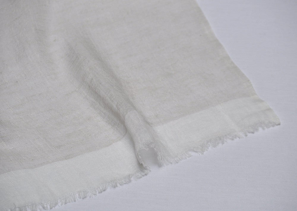 Mariam linen scarf close up on white background 