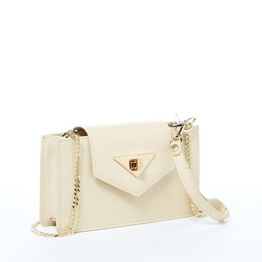 SUSU Off White Bag Mini Crossbody Purse Cream Leather Wristlet Women's Handbag