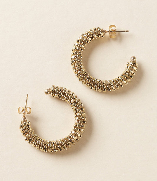 Bhavani Beaded Hoop Earrings