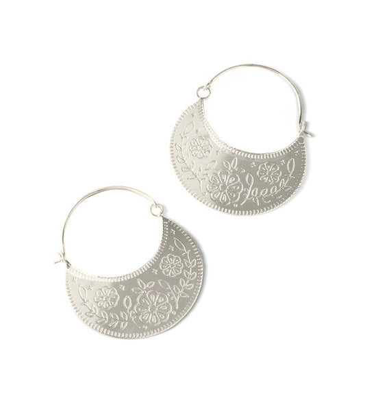 Haveli Etched Hoop Earring