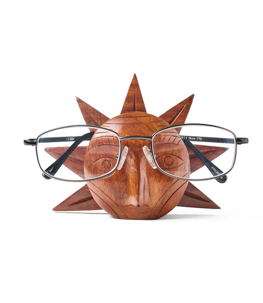 Sun Eyeglass Holder Stand - Handcrafted Sheesham Wood