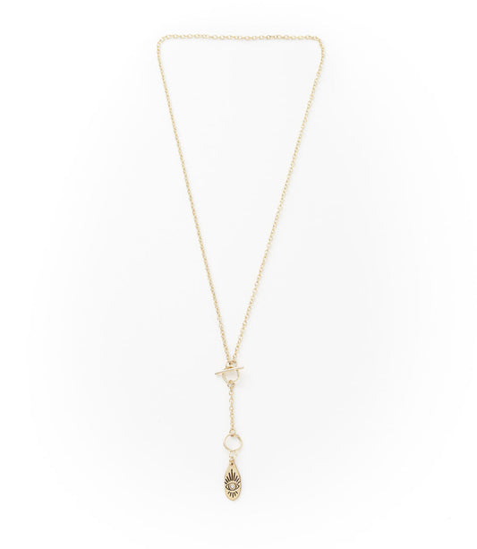 Ruchi Evil Eye Charm Dainty Drop Lariat Necklace