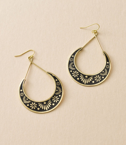 Nisha Crescent Moon Hoop Earrings